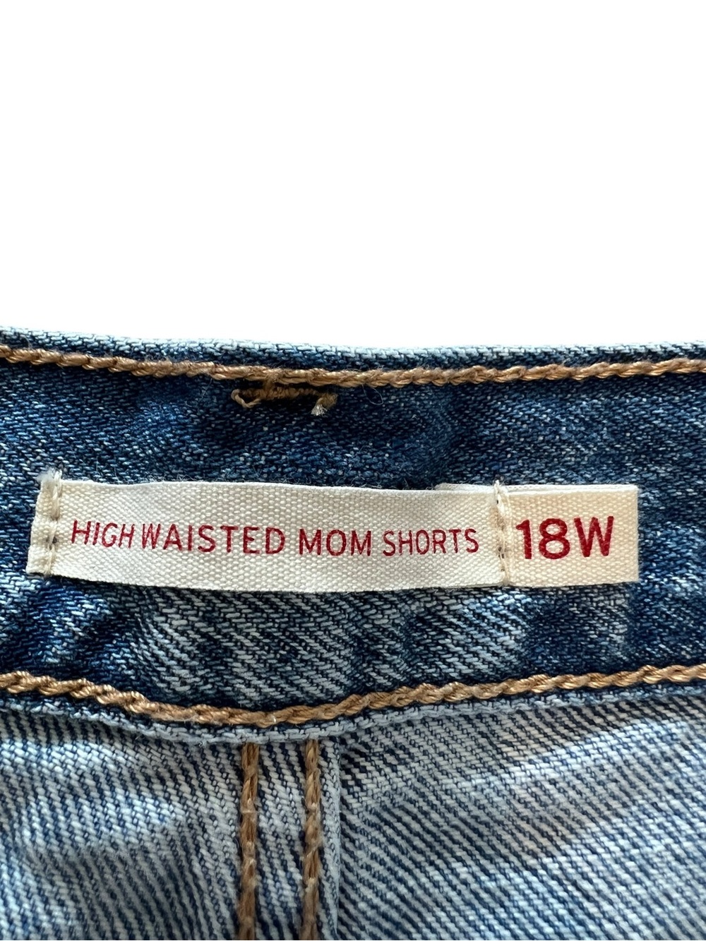 Levi’s 100% Cotton Classic High-Waisted Mom Shorts Blue Denim- 18W - Picture 3 of 8